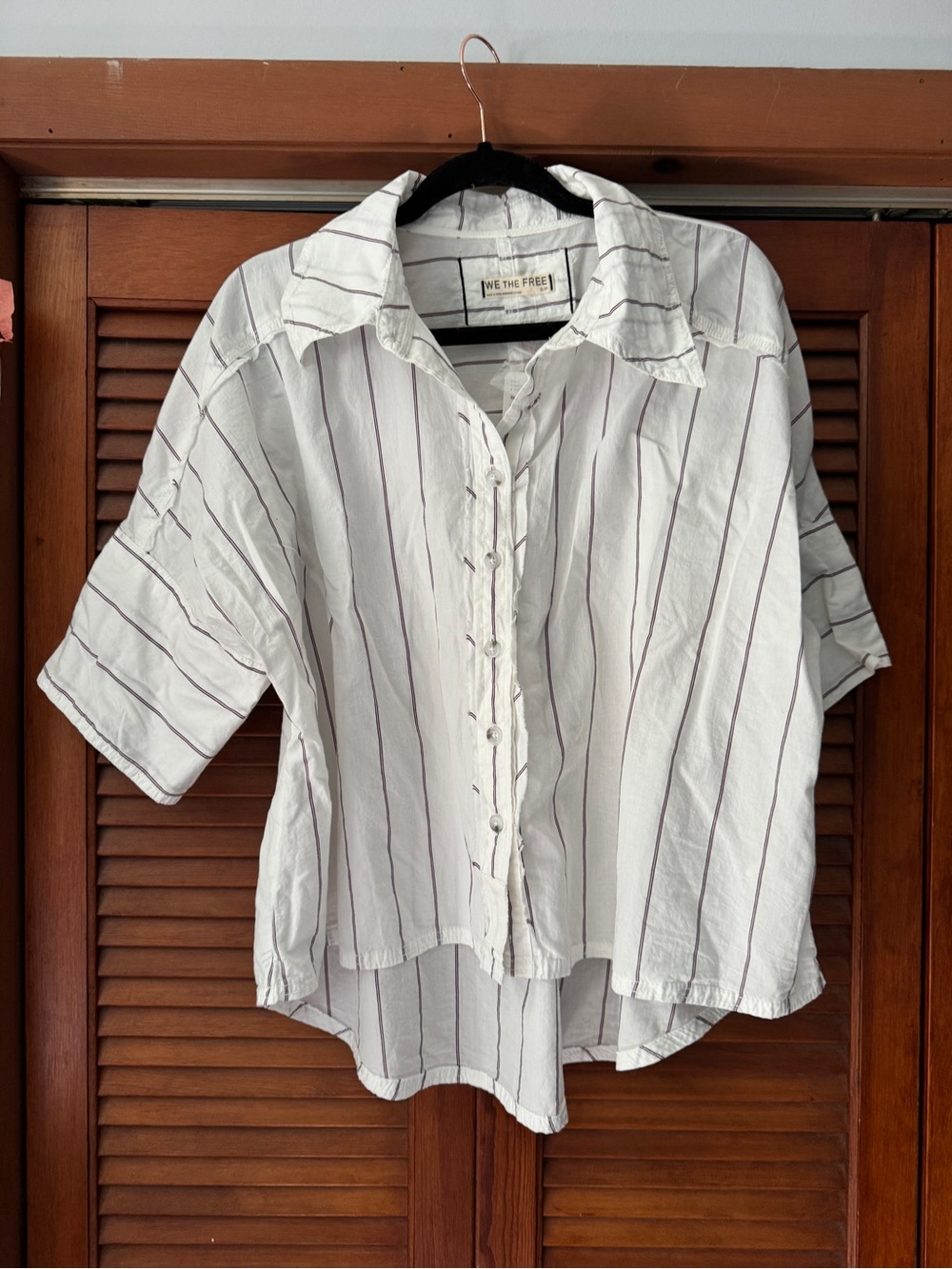 We The Free White Button-Down Shirt Seaside Cotton - Picture 4 of 7